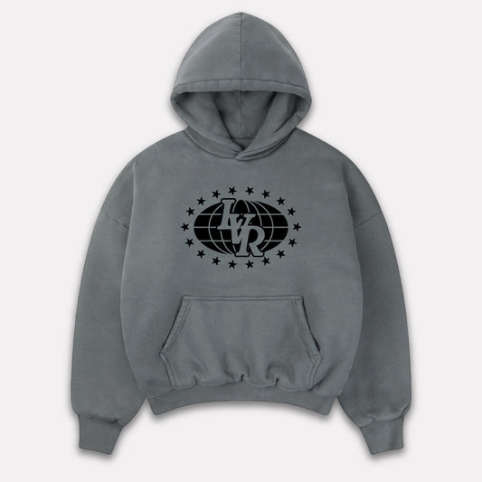 LA VIE RAPIDE HOODIE WORLDWIDE IRON GREY