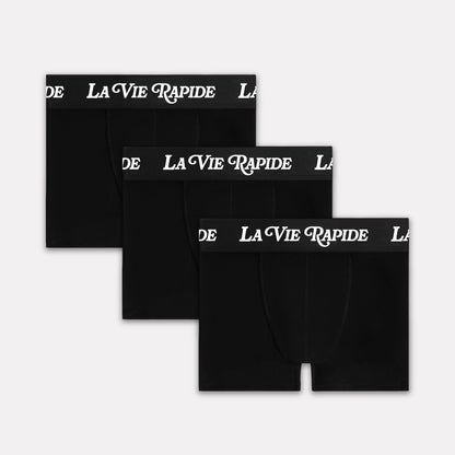 LA VIE RAPIDE BOXER LOGO BLACK PACK X3