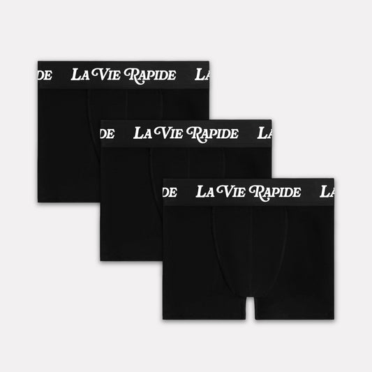 LA VIE RAPIDE BOXER LOGO BLACK PACK X3